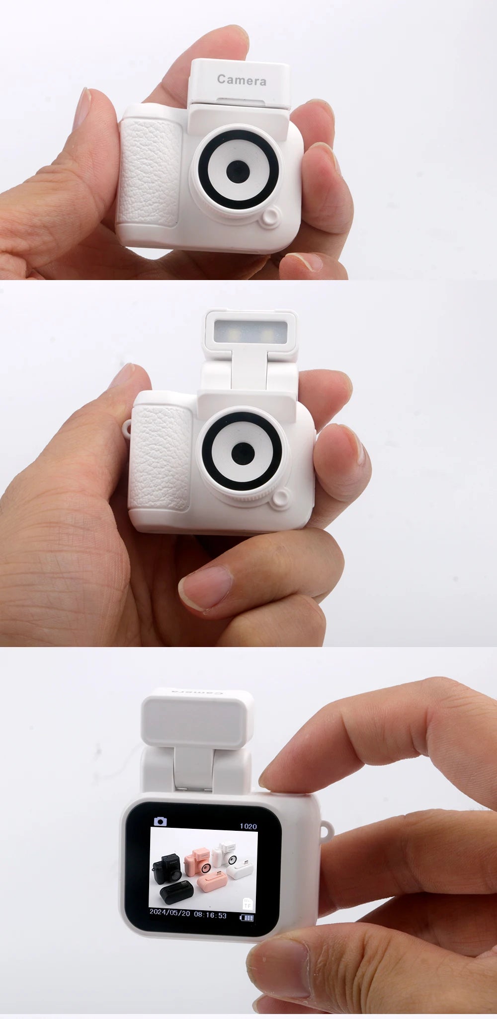 Mini Retro Cam With Flash Lamp And Battery Dock Portable