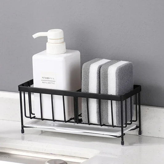 Scrub Station for Sink Kitchen Sink Organizer Anti-Rust Sponges Scrubbers Soap Dish Rack