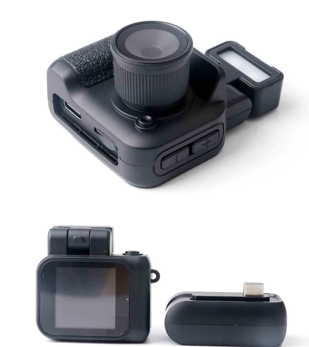 Mini Retro Cam With Flash Lamp And Battery Dock Portable