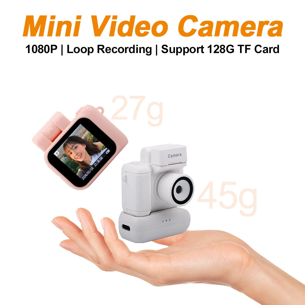 Mini Retro Cam With Flash Lamp And Battery Dock Portable
